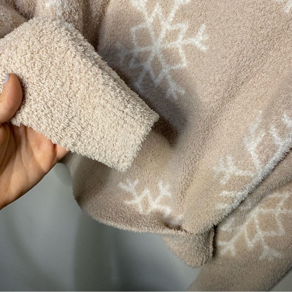 575 Cozy Beige Snowflake Sweater - Picture 6 of 7